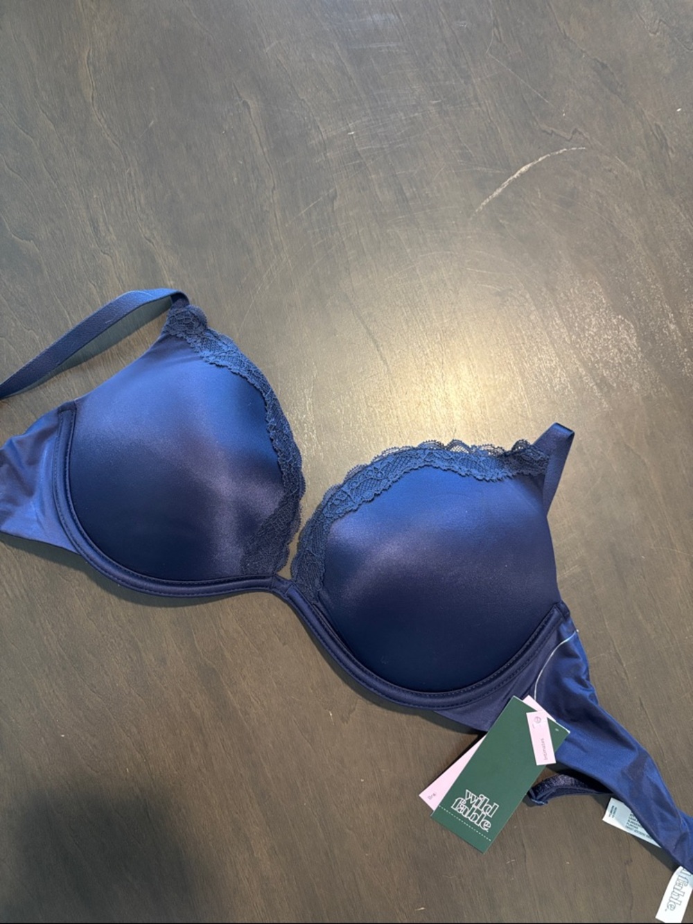 Navy Lace Trim T-Shirt Bra - Women Intimates